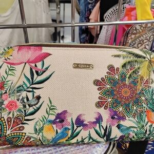 Colorful CHULA Floral Canvas Clutch